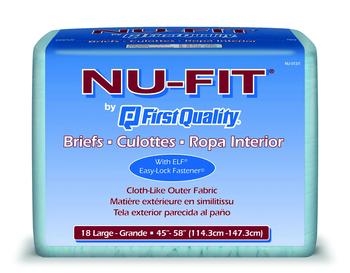 Nu-Fit® Adult Briefs: Large, 72 ct/cs